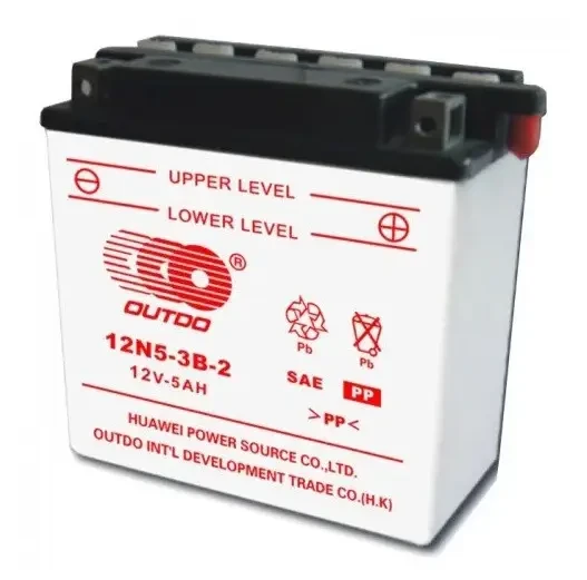 Акумулятор мото 12V 5 Ah (12N5-3B) 50А в комп. електроліт R+ OUTDO