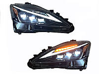 Фары Full LED 3 линзы в стиле 2021+ для Lexus IS 2005-2012