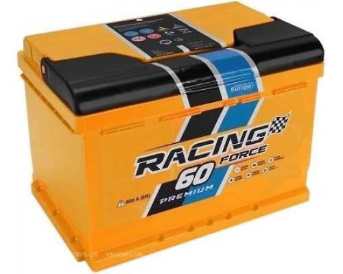Акумулятор автомобільний FORCE RACING 60 Ah (L+) (600А)