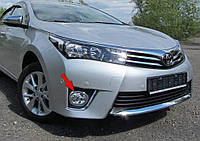 Хром кант на передние противотуманные фары Toyota Corolla 2013- кольца (пластик)