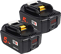 Сменные литий-ионные аккумуляторы AMICROSS 18 В, 5,0 Ач bl1850B-2 (со светодиодным индикатором питания)