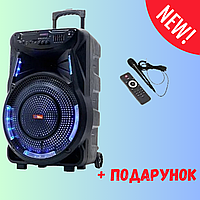 Акустична портативна акумуляторна колонка SKY SOUND 400W 15 дюймів Bluetooth USB SD FM LED