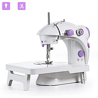 Новинка! Портативна швейна машинка Mini Sewing SM202A зі столом 4 в 1 адаптером 220 В і педаллю