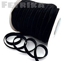 Стрічка оксамитова 1 см, чорна