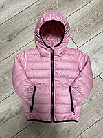 Дитяча куртка демісезонна стьобана з капюшоном для дівчинки 2-6 років, рожевого кольору