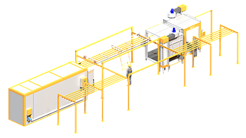 Лінія порошкового фарбування Butterfly - 2.6 для габаритів цеху: 22 х 6.8м