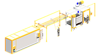 Линия порошковой покраски Butterfly - 2.6ч без отстойников и подвесок для габаритов цеха: 22м х 4.2м