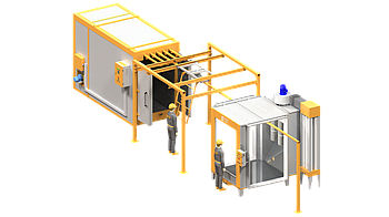 Лінія порошкового фарбування Butterfly - 1.3ч без відстійників та підвісок для габаритів цеху: 13.8м х 4м
