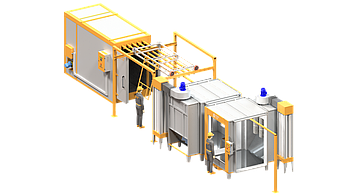 Лінія порошкового фарбування Butterfly - 2.3ч без відстійників та підвісок для габаритів цеху: 16м х 4,0м