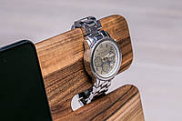 Органайзер для телефона часов гаджетов Samsung Деревянный оригинальный аксессуар Без гравировки, Обычные часы