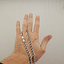 Срібна цепочка чоловіча товста на шию бісмарк. Ширина 7 мм. Довжина 60 см, фото 3