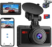 Передняя и задняя камера Dash Cam с WiFi, 2.5K Front & 1080P Rear Dual Dash Camera для автомобиля