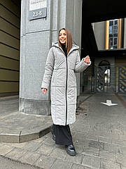 Куртка пальто жіноча зимова сіра код П853