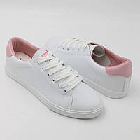 Кроссовки женские на шнуровке цвет белые Sopra код-(079)