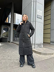Куртка пальто жіноча зимова чорна код П853
