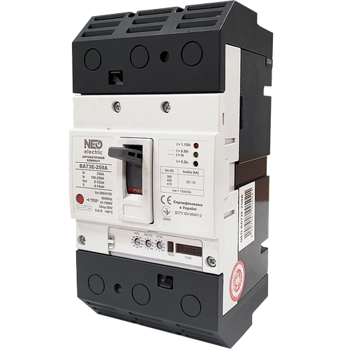 Автомат с регулировкой ВА73Е, 250А, 3 пол., 380В, 25кА с электронным ...