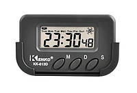 Автомобильные часы Kenko KK-613D с секундомером на липучке и подставке от батареек 1243