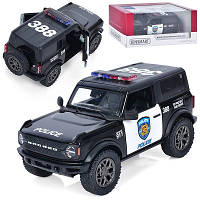 Модель джип Ford Bronco Police 2022 5'' Police металлическая, инерционная, открываются двери,коробка