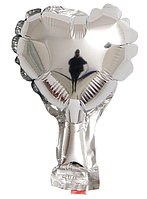 Кулька фольгована,сердечко для декора ,металік срібне 10см.