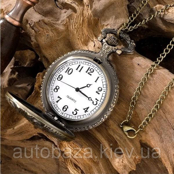 Карманные мужские часы на цепочке Лошади, Карманные часы в античном стиле на цепочке Бронза - фото 4 - id-p2098055160