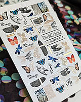 Фольгированный слайдер дизайн для ногтей Richcolor бабочки стрекоза крылья бабочки
