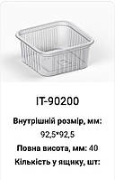 Блистерная упаковка для салатов и полуфабрикатов 92.5*92.5*40мм PET