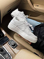 Женские демисезонные кроссовки Nike Air Force Shadow White (белые) низкие стильные кроссовки N0034 Найк тренд