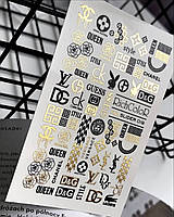 Фольгированный слайдер Дизайн для ногтей Richcolor бренды надписи