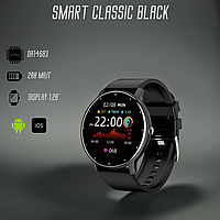 Smart Watch наручные Smart Classic Black водонепроницаемые смарт часы Android iOS серебряные
