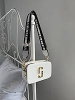 Женская сумка Marc Jacobs (белая с чёрным) модная маленькая сумочка для девушки AS408 тренд