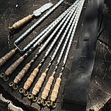 Набір шампурів КОЛЧАН БАРАНЯЧИЙ РІГ в шкіряному чохлі, фото 2