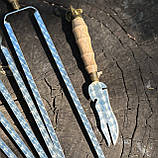 Набір шампурів КОЛЧАН БАРАНЯЧИЙ РІГ в шкіряному чохлі, фото 3