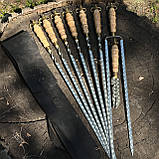 Набір шампурів КОЛЧАН БАРАНЯЧИЙ РІГ в шкіряному чохлі, фото 4