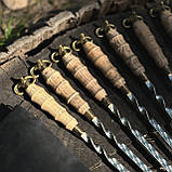Набір шампурів КОЛЧАН БАРАНЯЧИЙ РІГ в шкіряному чохлі, фото 7