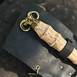 Набір шампурів КОЛЧАН БАРАНЯЧИЙ РІГ в шкіряному чохлі, фото 8