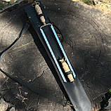 Набір шампурів КОЛЧАН БАРАНЯЧИЙ РІГ в шкіряному чохлі, фото 9