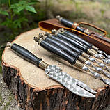 Набір шампурів ЛИЦАР МАХ в шкіряному чехлі, фото 4