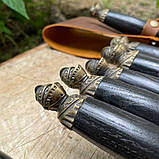 Набір шампурів ЛИЦАР МАХ в шкіряному чехлі, фото 5