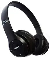 Бездротові Bluetooth навушники P47 з мікрофоном FM радіо та MP3 плеєром Чорні