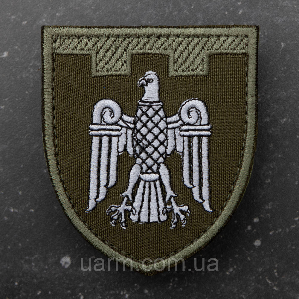 Шеврон 107 ОБрТрО олива, фото 1