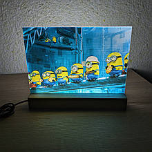 Світильник нічник з надрукованою картинкою Обід Міньйонов на Хмарочосі acr-uf000153