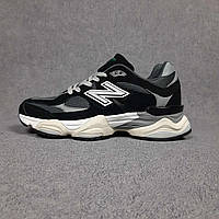 Женские кроссовки New Balance 9060 (черные с бежевым) демисезонные спортивные стильные кроссы 20864 Нью Беленс