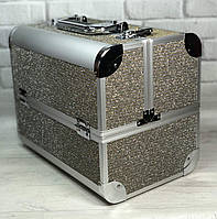 Бьюти кейс алюминиевый чемодан с ключем серебро золото для мастеров
