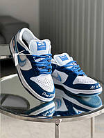Женские кроссовки Nike Dunk Low BornxRaised (бело-синие) модные повседневные демисезонные кроссовки NK088 Найк
