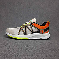 Мужские демисезонные кроссовки SALOM0N SUPO (бежевые с оранжевым) низкие повседневные кроссы 11102 Саломон 43