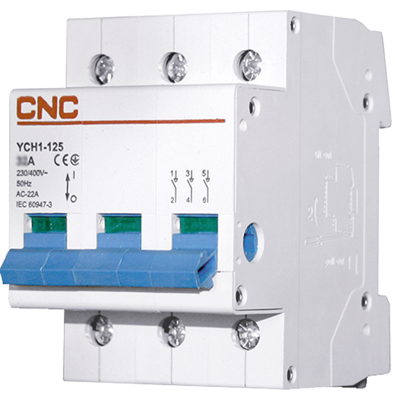 Модульний вимикач навантаження YCH1-125, 3Р 100А, CNC