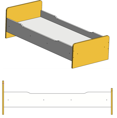 Ліжко дитяче класичне, ясельне ST-190, фото 1