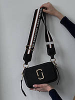 Женская сумка Marc Jacobs The Snapshot Black Gold Striped (черная) модная сумочка для девушки torba0238 cross