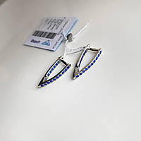 Срібні сережки Доріжка Сині