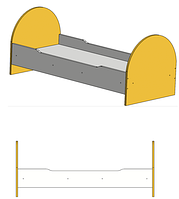 Кровать детская полукруглая спинка, в детсад, ясельная ST-191